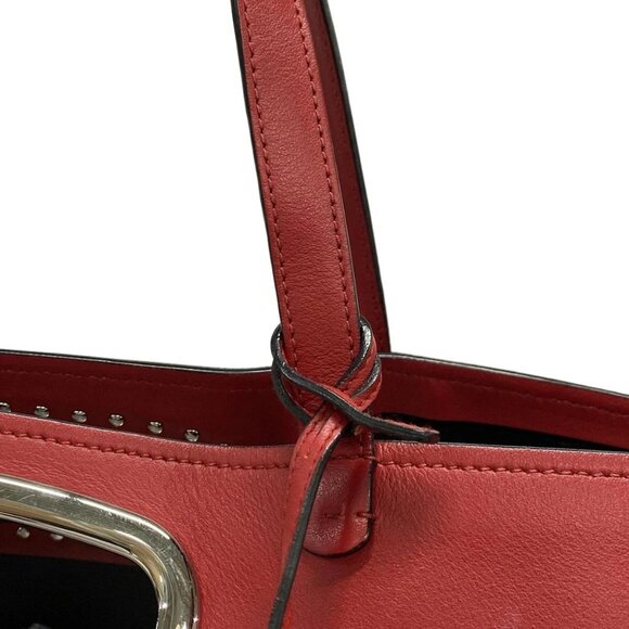 Auth PRADA - Red Leather Tote Bag - Picture 9 of 16